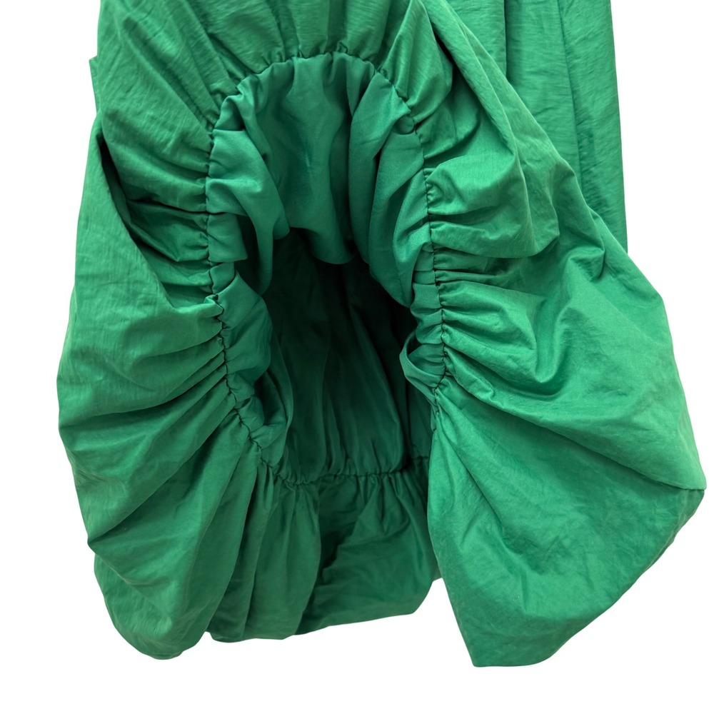 Zara Green Bubble Hem Midi Skirt Elastic Waist Pockets 1255/513/933 Womens S - Picture 3 of 7